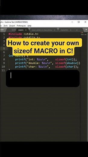 How to create your own sizeof MACRO in C!