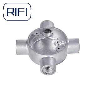 [Hot Item] Galvanized Malleable Intersection Box 4 Way Box Electrical Fitting BS4568 / BS31 Gi Conduit Fittings