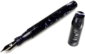Franklin-Christoph Model 46 Fountain Pen, Raven Black Medium Nib (#6), Smoke, Acrylic