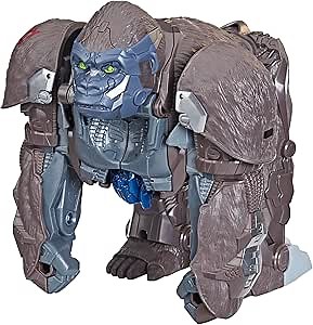 Transformers Toy Rise of The Beasts Movie, Smash Changer Optimus Primal Converting Action Figure for Ages 6 and Up, 9-Inch