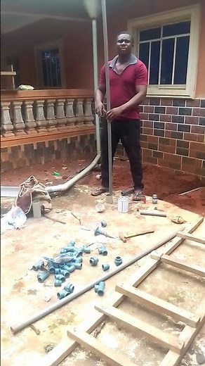 inserting of the fider pipe . @ibc plumbing