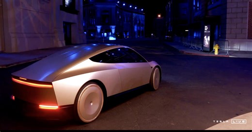 Elon Musk unveils the Cybercab at Tesla robotaxi event