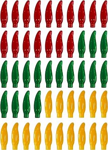 LET'S FIESTA Chili Pepper Light Covers - 50 Vinyl Chili Light Covers for Most LED String Lights - Multicolor Indoor/Outdoor String Light Covers for Parties, Fiestas, Holiday, Sporting Events -Fiesta