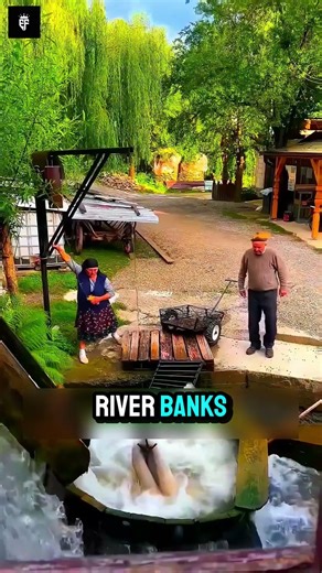 A traditional washing machine powered by river water.