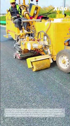 Self-Propelled Thermoplastic Road Marking Machine in Action: Pavement Marking Inspection