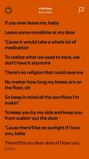 Bruno Mars - It Will Rain Lyrics and Analysis