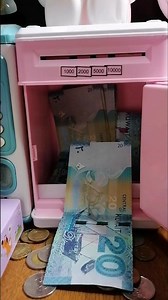 TOSS COIN AND SAVING MONEY AT HELLO KITTY MINI ATM MACHINE #youtubeshorts #asmr #viral #trending