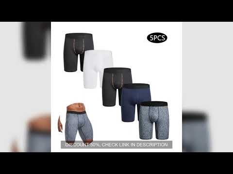 5pcs Long Men's Panties Underwear For Man Boxers Shorts New Sport Mens Underpants Highly Elastic Mal