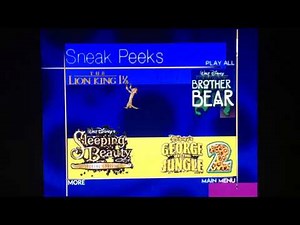 Sneak Peeks Menu to The Lion King: Special Edition 2003 DVD (but it’s a filmreel one)
