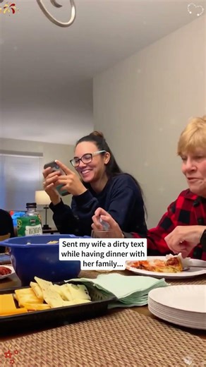 Send a hot text message to your wife in front of your family#couple #Love #husbandandwife #wife
