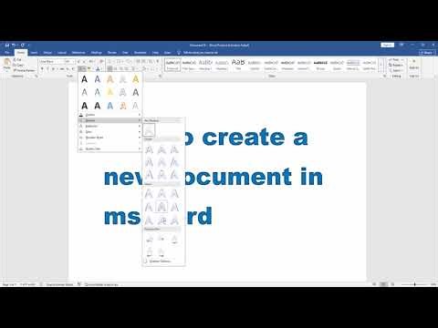 How to create a new document in ms word