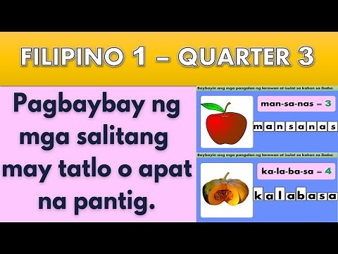 FILIPINO - QUARTER 3 WEEK 1 | PAGBAYBAY NG MGA SALITA NA MAY TATLO /APAT NA PANTIG || TEACHER MHARIE