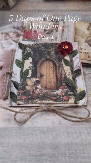 Gi Kerr on Instagram: "Starting a nice little 5 days of one page wonders on my YouTube channel. Where I am using one of my A4 digital paper and making a piece of ephemera using the whole piece of paper. Then embellishing it with ribbon, lace and anything i can find!Such fun. Look out for the rest this week. Full video on my YouTube channel. Link in bio #gikerr #happinessincrafting #embellishments"