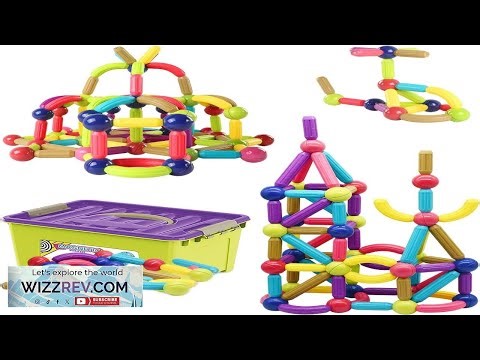 88 Piece Magnetic Balls and Rods Set Magnetic Building Toys Colorful DIY STEM