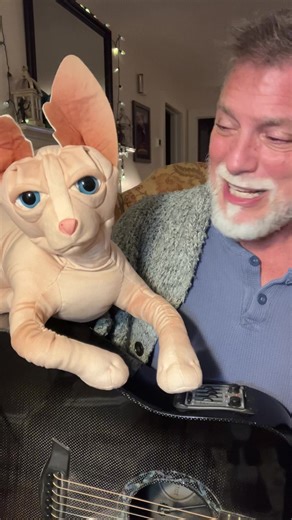 A song for this pretty thing. #davidbowie #goatsinger #ventriloquist #acoustic #puppet