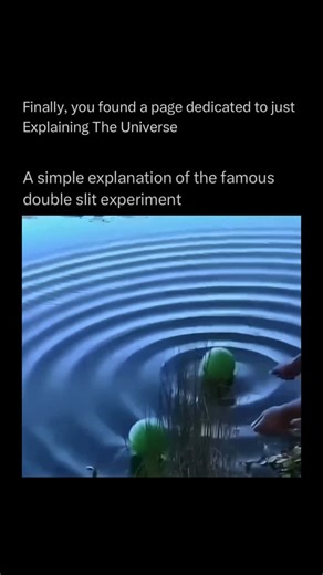 Explaining The Universe on Instagram: "@ExplainingTheUniverse teaches you something NEW everyday day 🧠💫 The double-slit experiment is a famous physics experiment that demonstrates the wave-particle duality of light and matter. In the experiment, a beam of light (or even individual particles like electrons) is directed at a barrier with two narrow slits. When both slits are open and no one is observing which slit the particles go through, an interference pattern of bright and dark bands appears