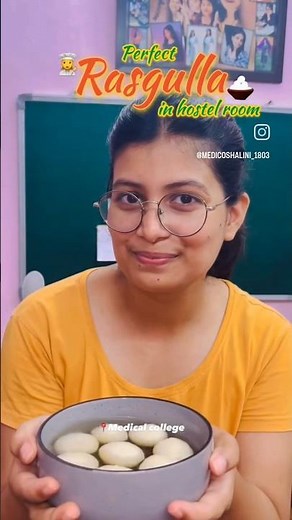 Hostel Cooking Epi 2 👩‍🍳making **Rasgulla** in hostel room✨😍 #mbbs #rasgulla #shorts