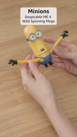 Minions Despicable ME 4 Wild Spinning Mega Tim Action Figure | Press Down On Tim's Head for Some Wild Spinning Knock-Down Power | Collect All 5 | All Different Play Feature and Accessories