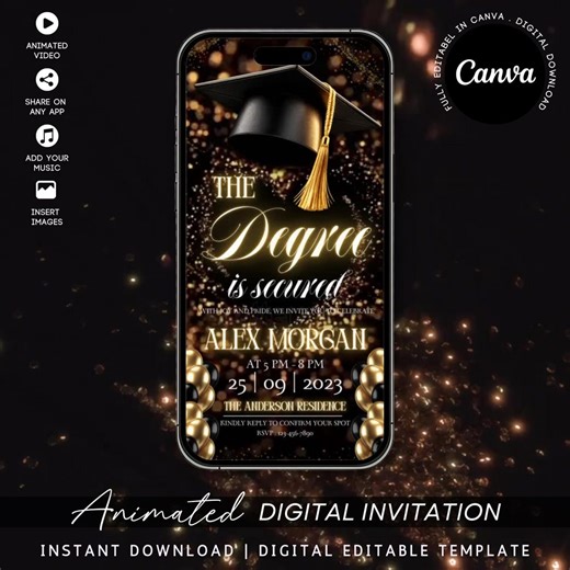 Digital Graduation Invitation, Graduation Party, Graduation Invitation, Congrats to the Grad Flyer, Class of 2026 Evite, Grad Announcement - Etsy