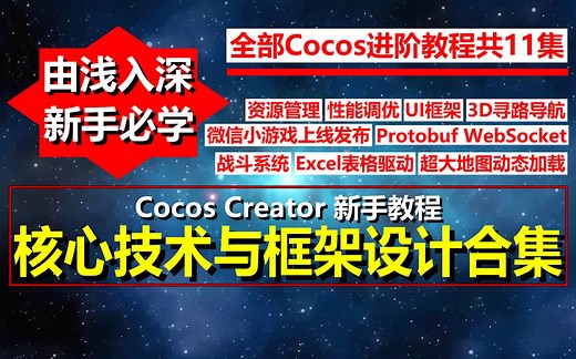 CocosCreator新手教程：由浅入深核心技术与框架设计【合集11合1】【零基础自学】