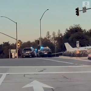 EMERGENCY LANDING: A small plane landed on the 101 Freeway in Agoura Hills, California, prompting road closures. No injuries were reported after an instructor pilot took over from a student and landed the plane safely. https://abcn.ws/3vFICnV | ABC News