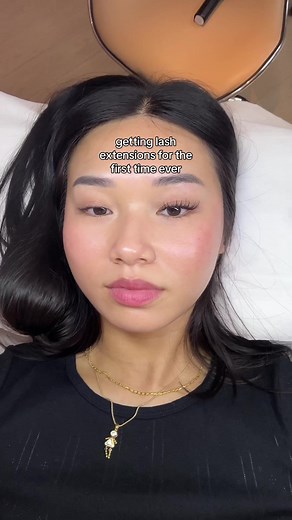 Girl's First Lash Extensions Experience at Peach Bling Nails