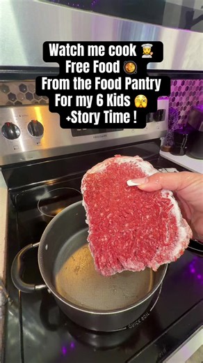 Watch me cook 👩‍🍳 Free Food 🥘 From the Food Pantry For my 6 Kids 🫣 Story Time ! Check out my retail store in my bio 🙏🏻❤️#storytime #foodpantry #momlife #moms #food