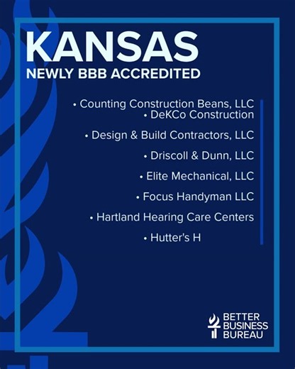 Sept. 2026 Newly Accredited BBB Businesses | Kansas