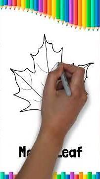 How to Draw Cartoon Maple Leaf easy drawing tutorial #shorts #art #drawing