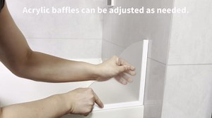 Shower Splash Guard (2 Pack), Large Detachable Shower Corner Water Guard, Acrylic Panel and Silicone Base with Self-Adhesive, Stop Water Splashing from The Bathtub During Showers, White, YC310