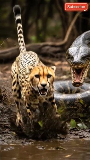 Speed vs Strength: Cheetah Battles Massive Python!