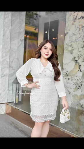 #bnsportshop #เดรสงานแต่ง #เดรสขาวล้วน #แฟชั่นสาวอวบอ้วน