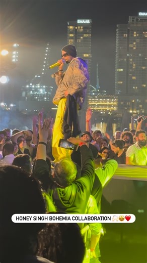 Rabi Ushshan Khan on Instagram: "#adrenalinerush #goosebumpsmoment😇 Amazing Performance by legendary rapper #bohemia BOHEMIA the punjabi rapper❤️ #bohemia #honeysingh👑 #liveconcert #barasti_beach_club #dubai"