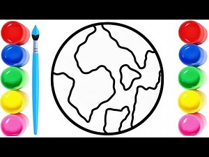 🌍 Earth Drawing and Coloring for Kids | Easy Step by Step Tutorial 🖍️ | Save Earth Art for Children