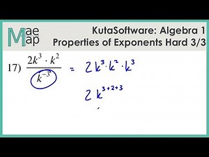 KutaSoftware: Algebra 1- Properties Of Exponents Hard Part 3
