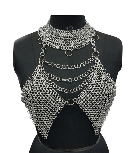 Medieval Aluminum Chainmail Top for Women Handmade Chainmail Necklace Bra Armor Renaissance Festival Outfit Gothic Fantasy LARP Costume - Etsy
