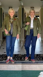 Straight leg or wide trouser—what’s your pick with this utility jacket? 👖🍂 This season, the utility jacket is everywhere—and I’m loving how versatile it feels. Mine is from the Ralph Lauren Factory Outlet and I’ve styled it two ways:👖 With straight-leg Mott & Bow jeans👖 Or with wider trousers from NYDJFinished the look with my Rumelli Paris shoes, a Curling belt, and a Kate Spade handbag.👉 Which look do you prefer—straight and sleek or wide and flowy? #FallFashion2025 #UtilityJacketStyle #F