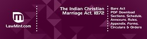 Indian Christian Marriage Act 1872 Bare Act PDF download