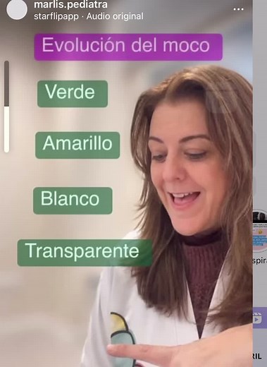 🤔COMO EVOLUCIONA EL MOCO. Así es empieza transparente hasta ponerse verde, así es su evolución y todo dependerá del tiempo. 📍Aquí les explico cómo puede evolucionar el moco, y el color solo habla del tiempo que tiene el proceso en la persona. ✔️pero aunque sea verde no es que necesite antibiótico, por lo cual no se debe relacionar color con infección, el moco se oxida y va cambiando de color. ✅lo mejor para los mocos son los lavados nasales con suero fisiológico y obviamente estudiar si estos 
