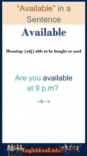 Available meaning | Available in a Sentence | Most common words in English #shorts