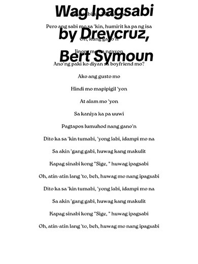 Wag Ipagsabi ng Dreycruz at Bert Symoun
