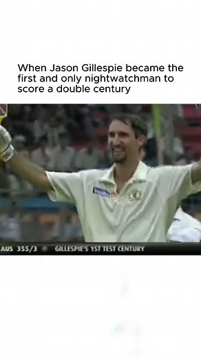 Nathan Corbett on Instagram: "Just some highlights of Jason Gillespie’s extraordinary double century in his last ever test for Australia 🔥 This innings is still the highest score by a nightwatchman, highest score by an Australian against Bangladesh and the only time in the last 95 years a cricketer has scored a double ton on their birthday 🤯"