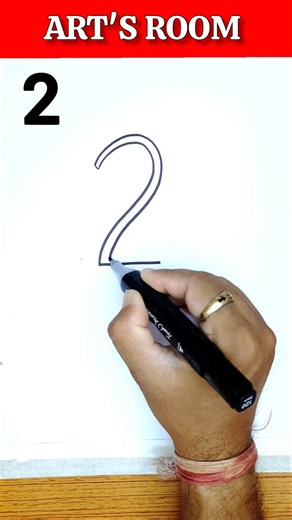 How To Draw With Number 2 | Easy Drawing Tricks With Numbers #shorts
