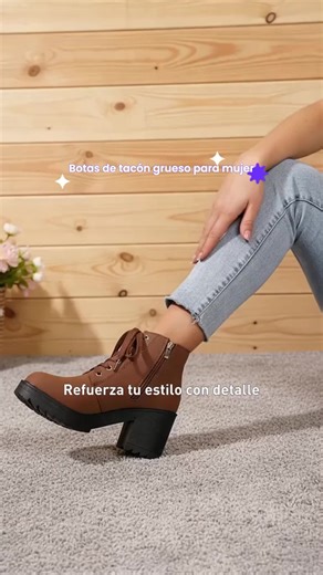 Women's Chunky Heel Thick Sole Ankle Boots, Side Zipper Lace-Up High Heel Boots, Fall Winter Casual Fashion Shoes