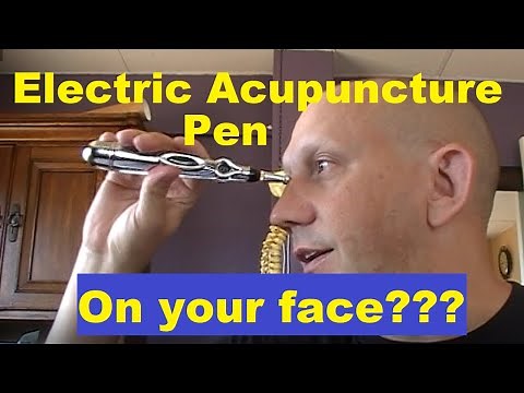 Meridian acupuncture pen on face and head