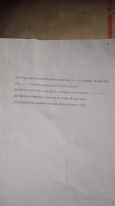 21) A face centred orthorhombic crystal has \qquad number of un... | Filo