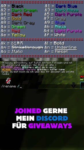 Color Codes in Minecraft #hugosmp #minecraft #gaming #quraax