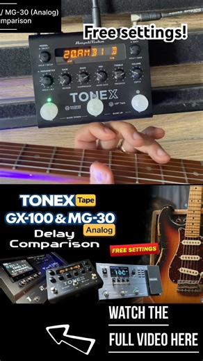 Tape vs Analog Delay Tonex, GX-100, MG-30 #guitar #guitarist