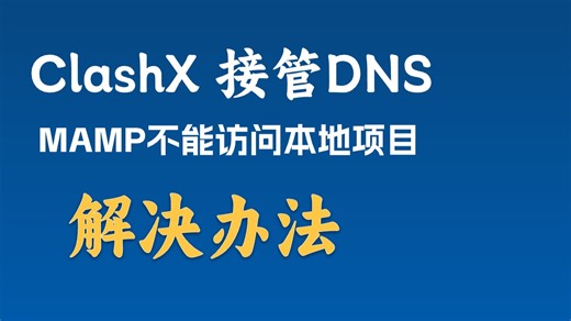 当ClashX的DNS设置为enable: true时，ClashX会接管系统的DNS解析MAMP PRO创建的本地虚拟主机无法被正确访问