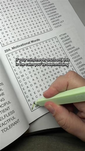 Perfect for when you want to relax but can’t focus long enough to read. These word search puzzles are satisfying and stress-free 📖 #wordsearch #puzzles #stressrelief #booktok #puzzlebook